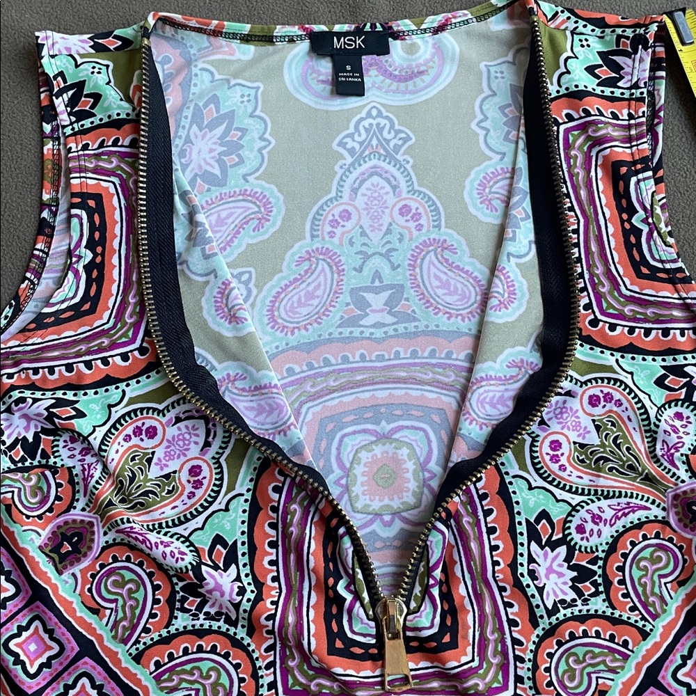 MSK Multicolor Paisley Dress, Small - Picture 11 of 11